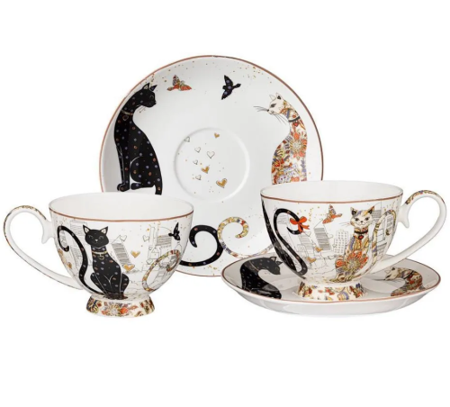 LEFARD Парижские Коты набор чайный на 2пер.4пред. 250мл 104-831